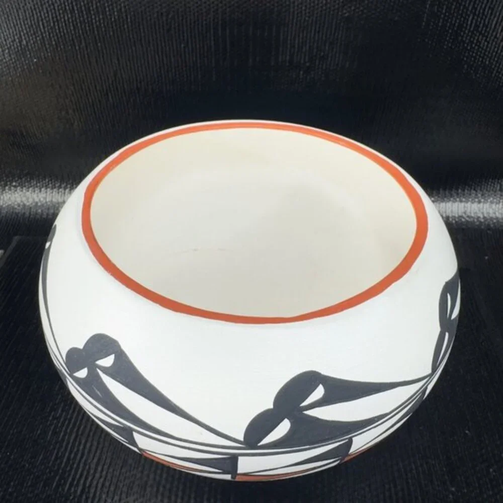 M L Laguna Hand Made Pottery Native American Artist Signed Planter Dish Bowl VTG